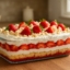 Pavê de Morango com Geleia, Chantilly e Suspiro para Geladeira