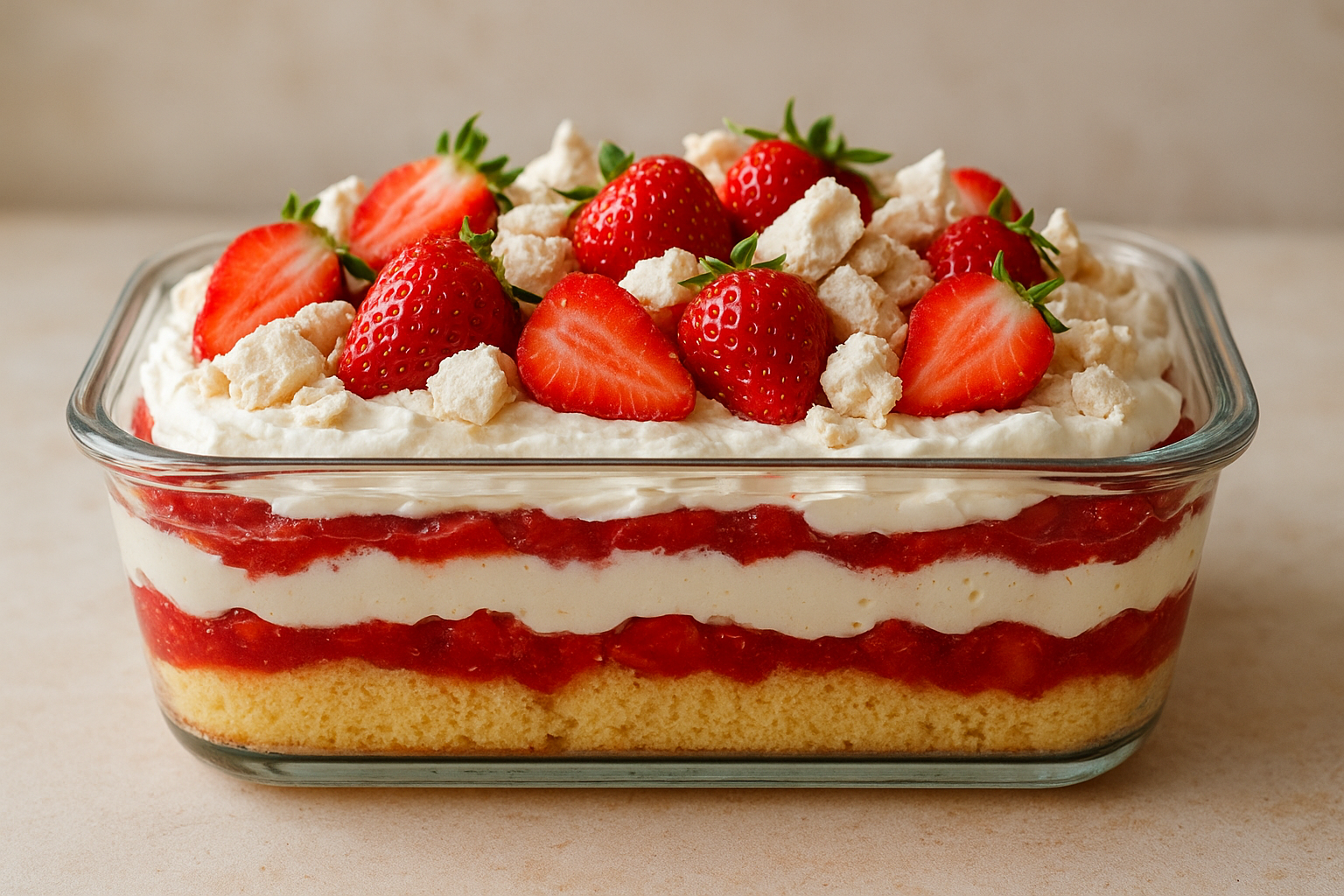Pavê de Morango com Chantilly e Suspiros: sobremesa fácil e elegante