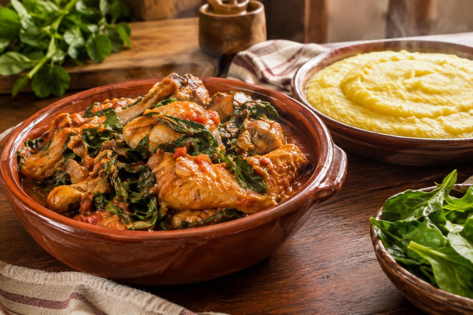 Frango com ora-pro-nóbis e angu: receita mineira para fazer em casa