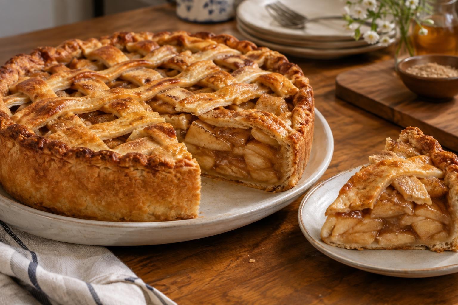 Torta de maçã grande: receita caseira com recheio aromático
